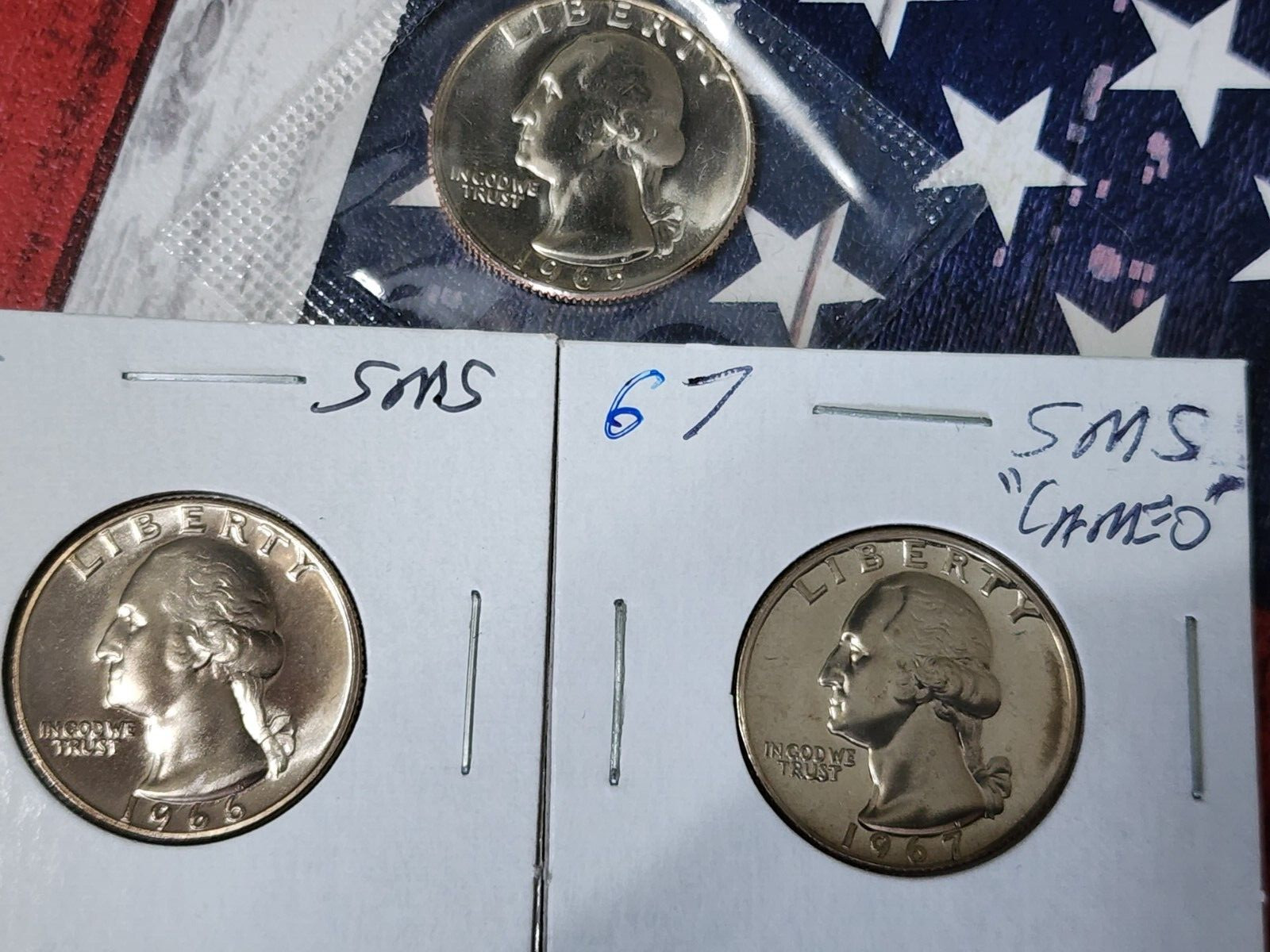 1965 1966 1967 SMS Washington Quarters-from SMS Mint Sets **FREE SHIPPING**
