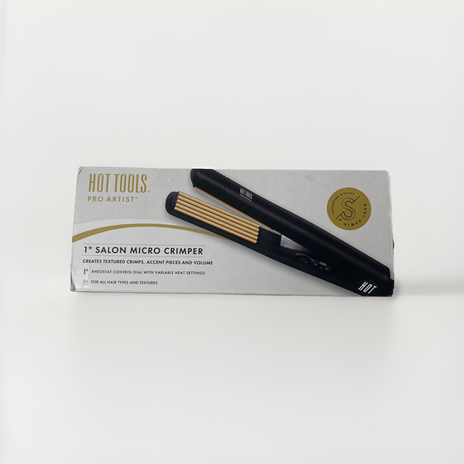 The Hot Tools Pro Artist 1” Professional Gold Micro Crimper Model 1174CR