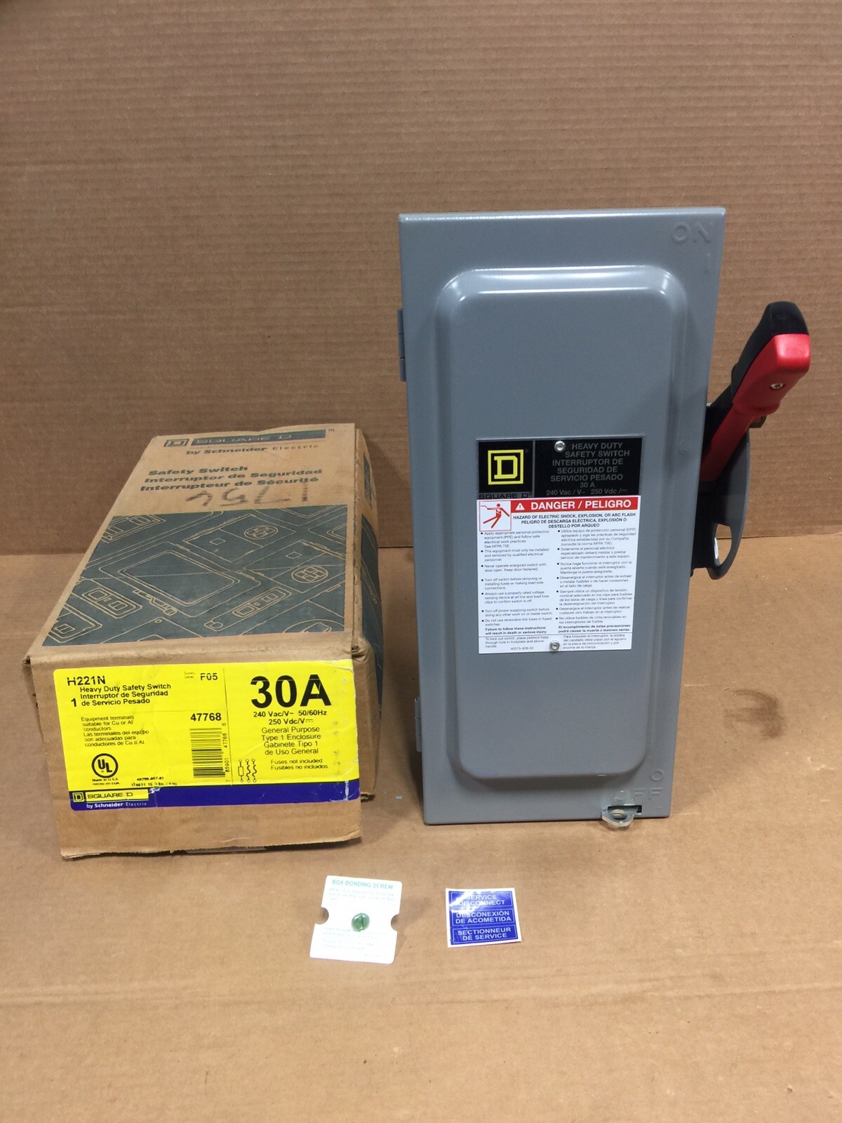 HOUSTON STOCK NEW SQUARE D H221N DISCONNECT SAFETY SWITCH 30A FREE SHIPPING