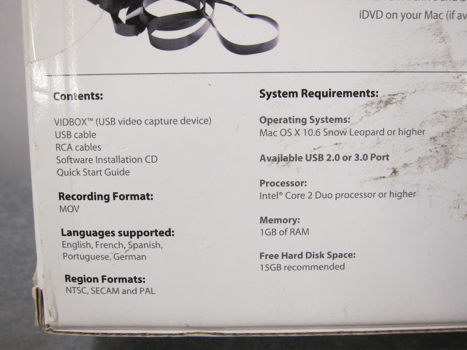 Honestech Vidbox For Mac Analog to Digital Video Conversion Solution NEW/SEALED
