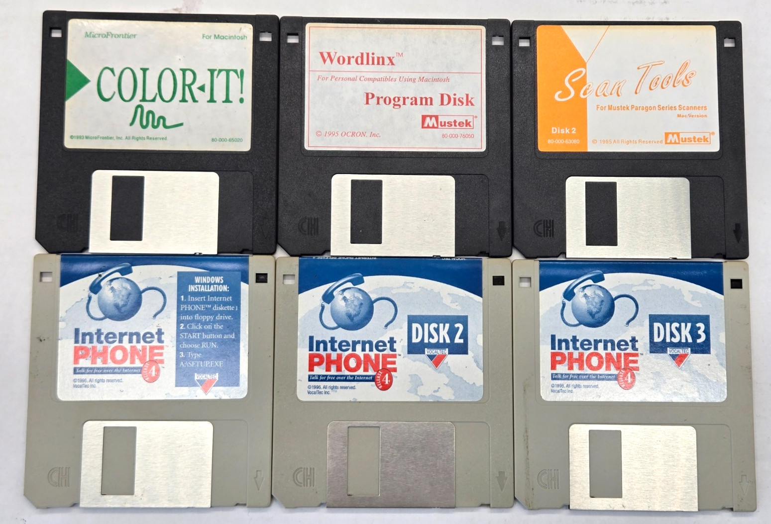 MS Windows Vintage Old DOS 3.5" Disk Software used OEM MIXED Lot Display