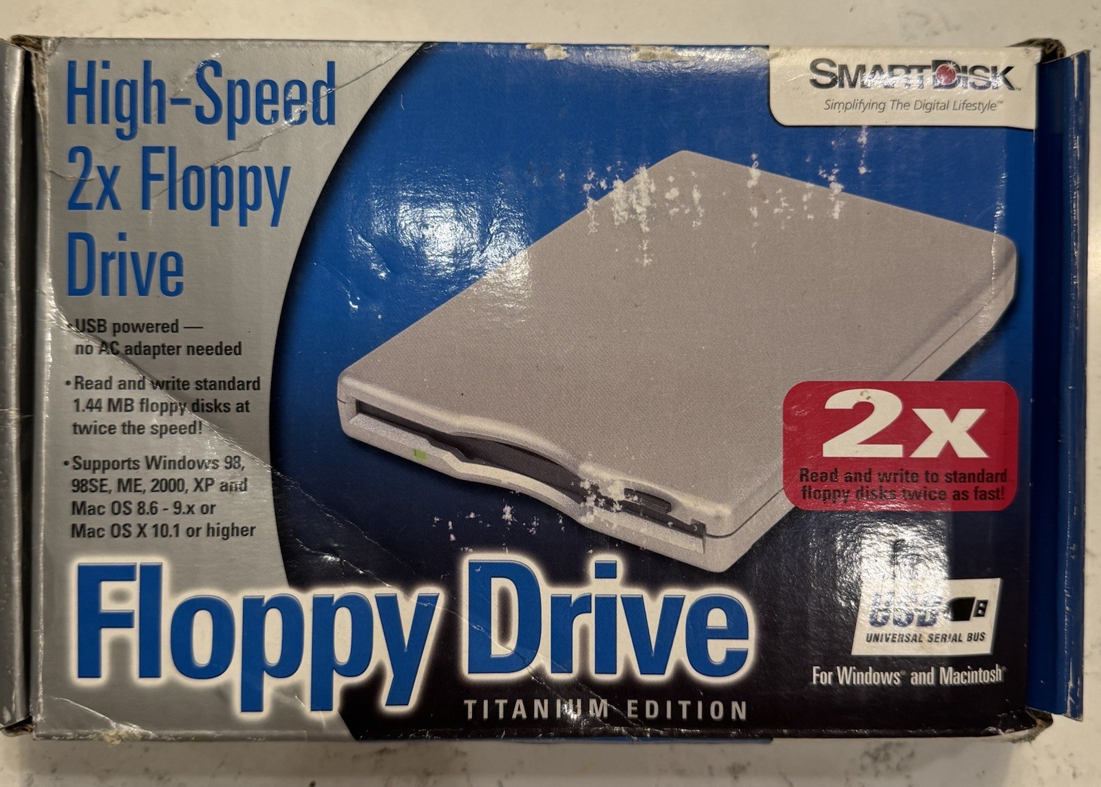 External USB Powered 2x Floppy Drive SmartDisk FDUSB-TM2 Mitsumi D353FUE | NOB