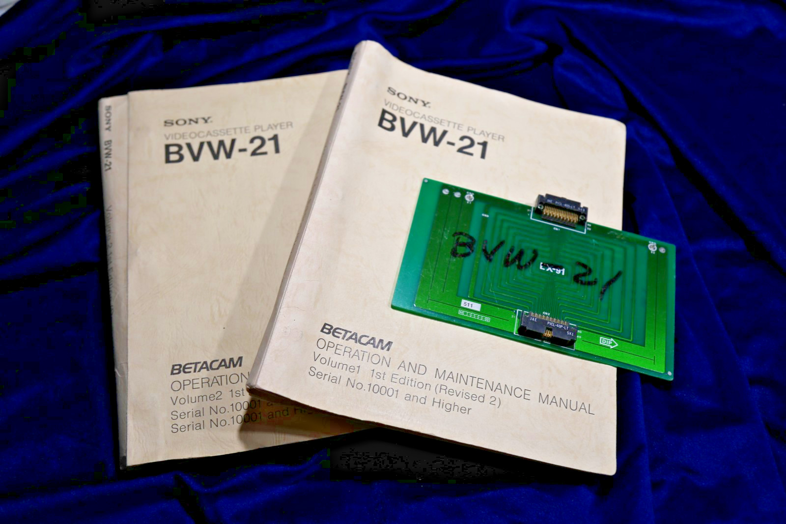 SONY BVW-21 PORTABLE VIDEO TAPE PLAYER OPERATION MAINTENANCE & SERVICE MANUALS