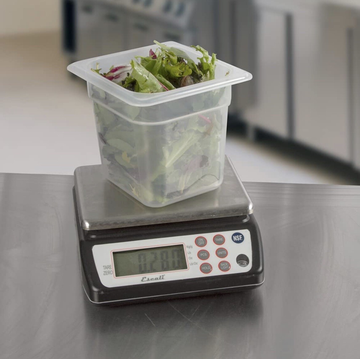 San Jamar SCDG33BK Square Professional Digital Scale Black with Stainless Ste...