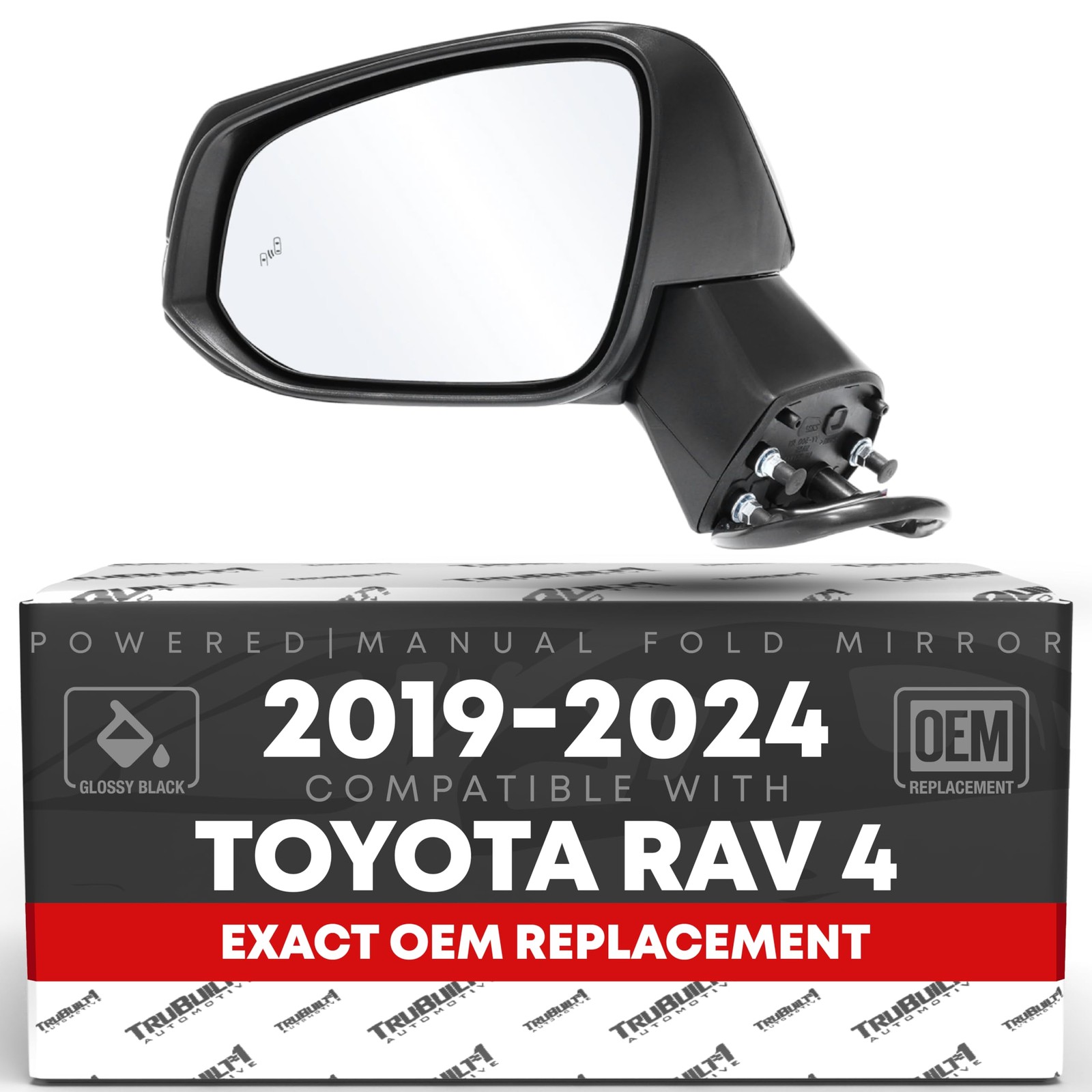 Driver Side Mirror Replacement - Compatible with 2019-2024 Toyota RAV4 - Powe...