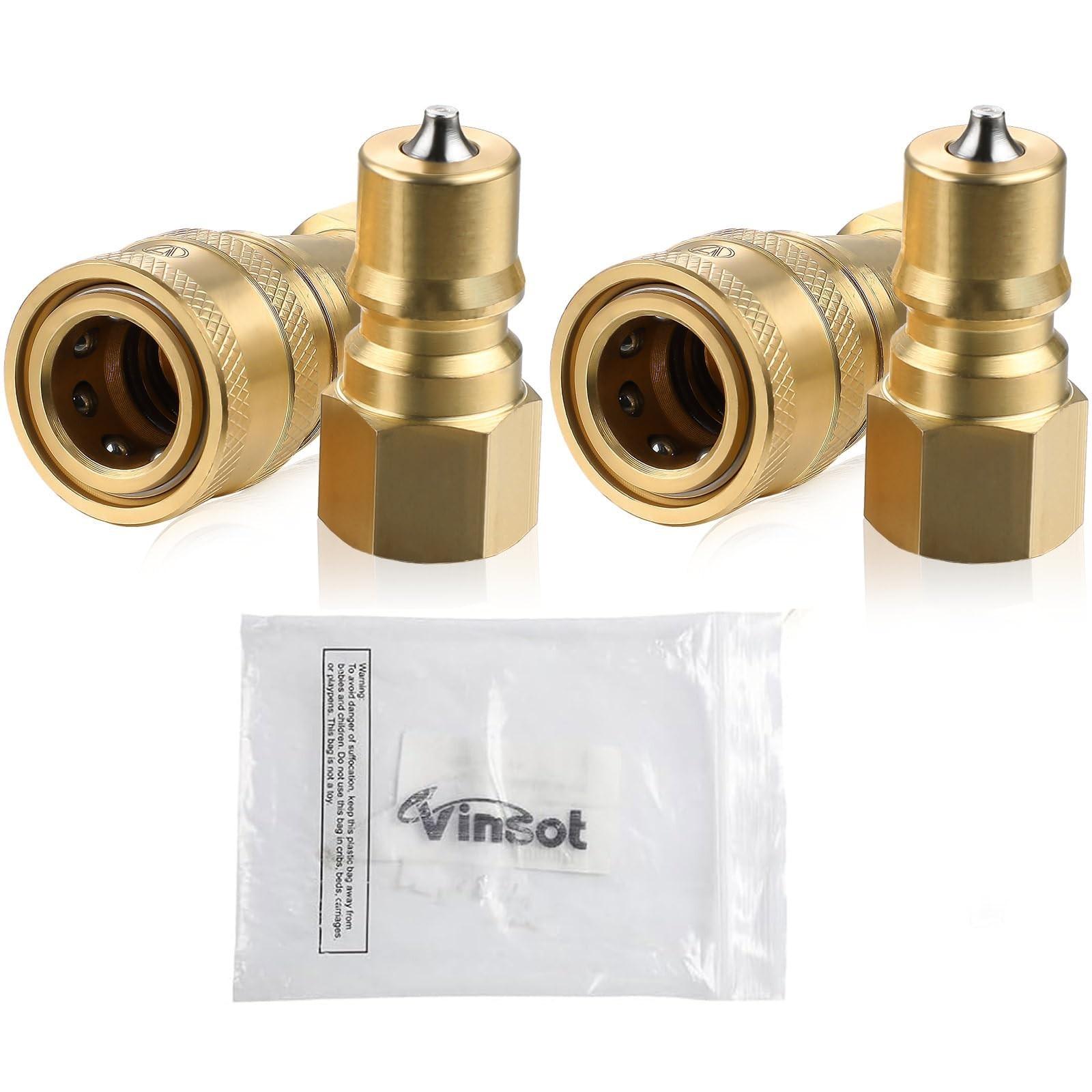 Vinsot 2 Set 1/4" Quick Disconnect Coupler Valve for Carpet Cleaning Wand Tru...