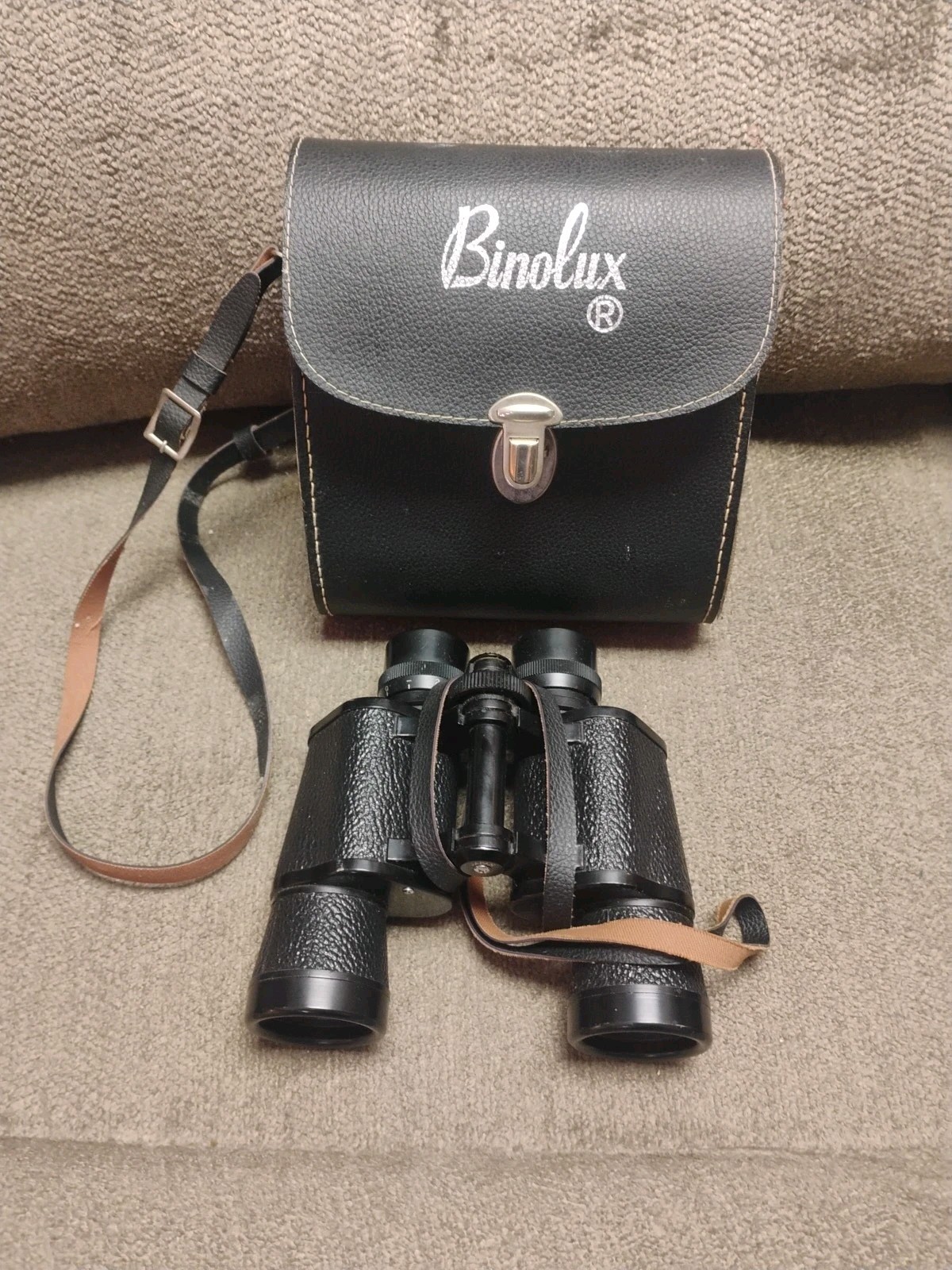Vintage Binolux Binoculars 7x35 With lined  Case 358 Ft At 1000 Yards No. 54664