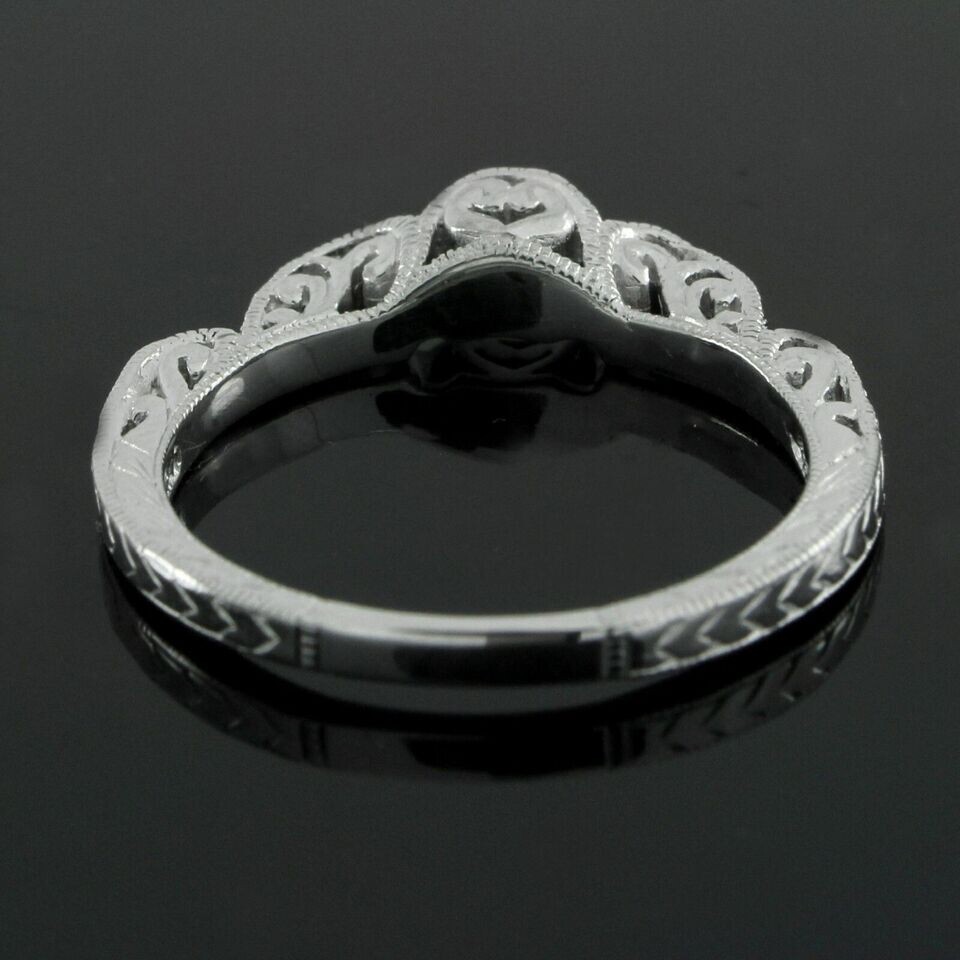 3 Ct Round Cut Off White Treated Diamond Ring 925 Sterling Silver With Band