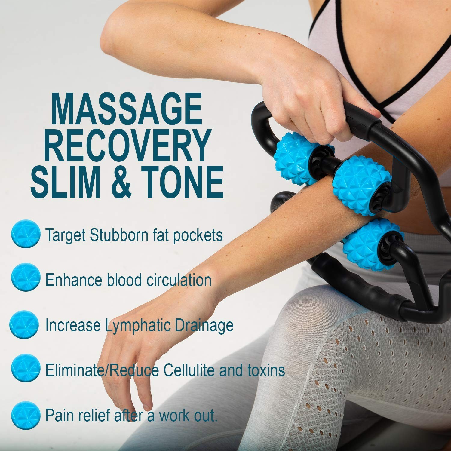 Foam Roller Deep Tissue Massager | Myofascial Massage Tools with Drawstring G...