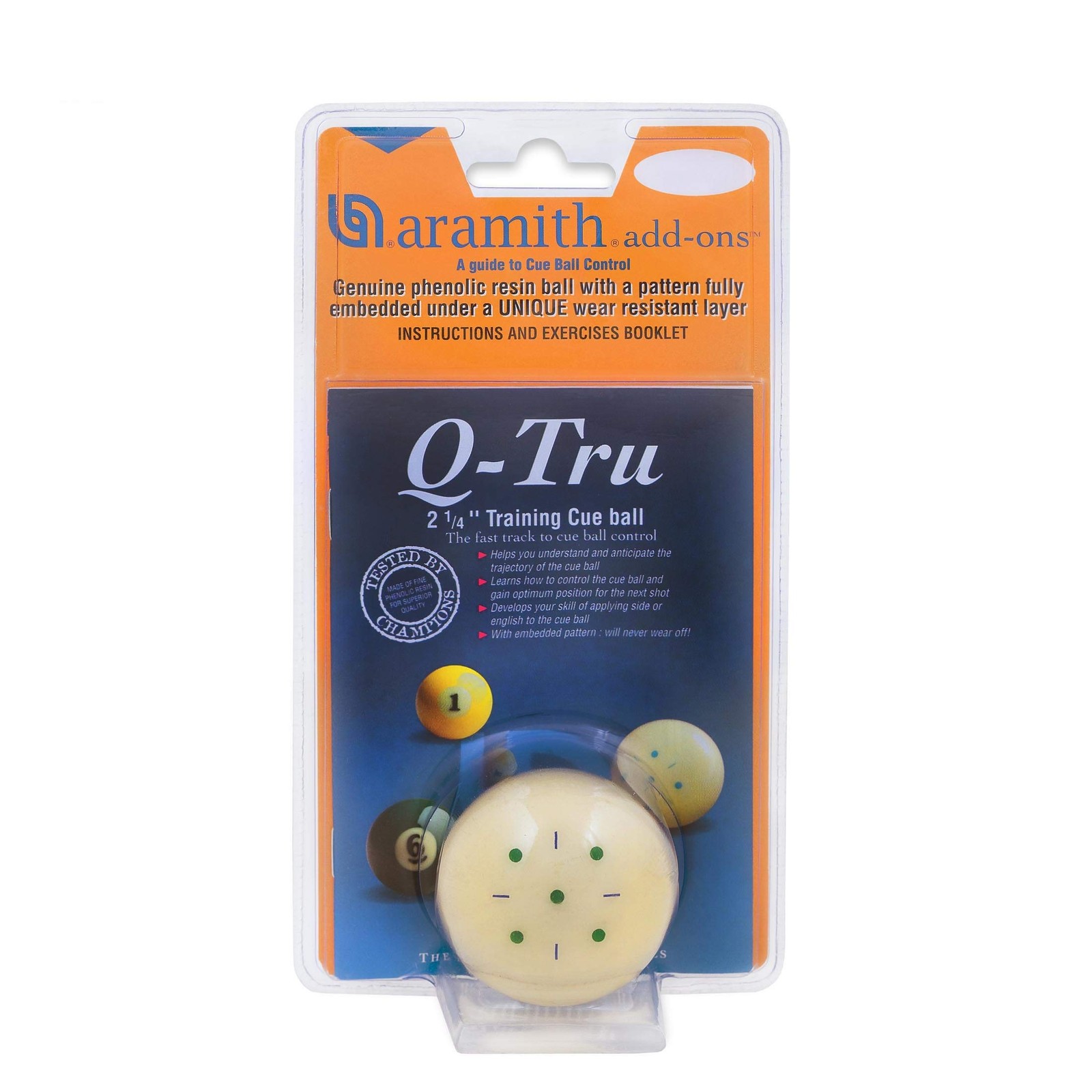 Aramith Q-Tru Training Cue Ball 2.25", white