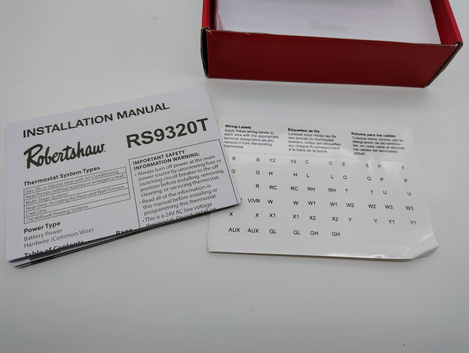 Robertshaw Programmable Multi-Stage 3H/2C Touchscreen Wall Thermostat RS9320T