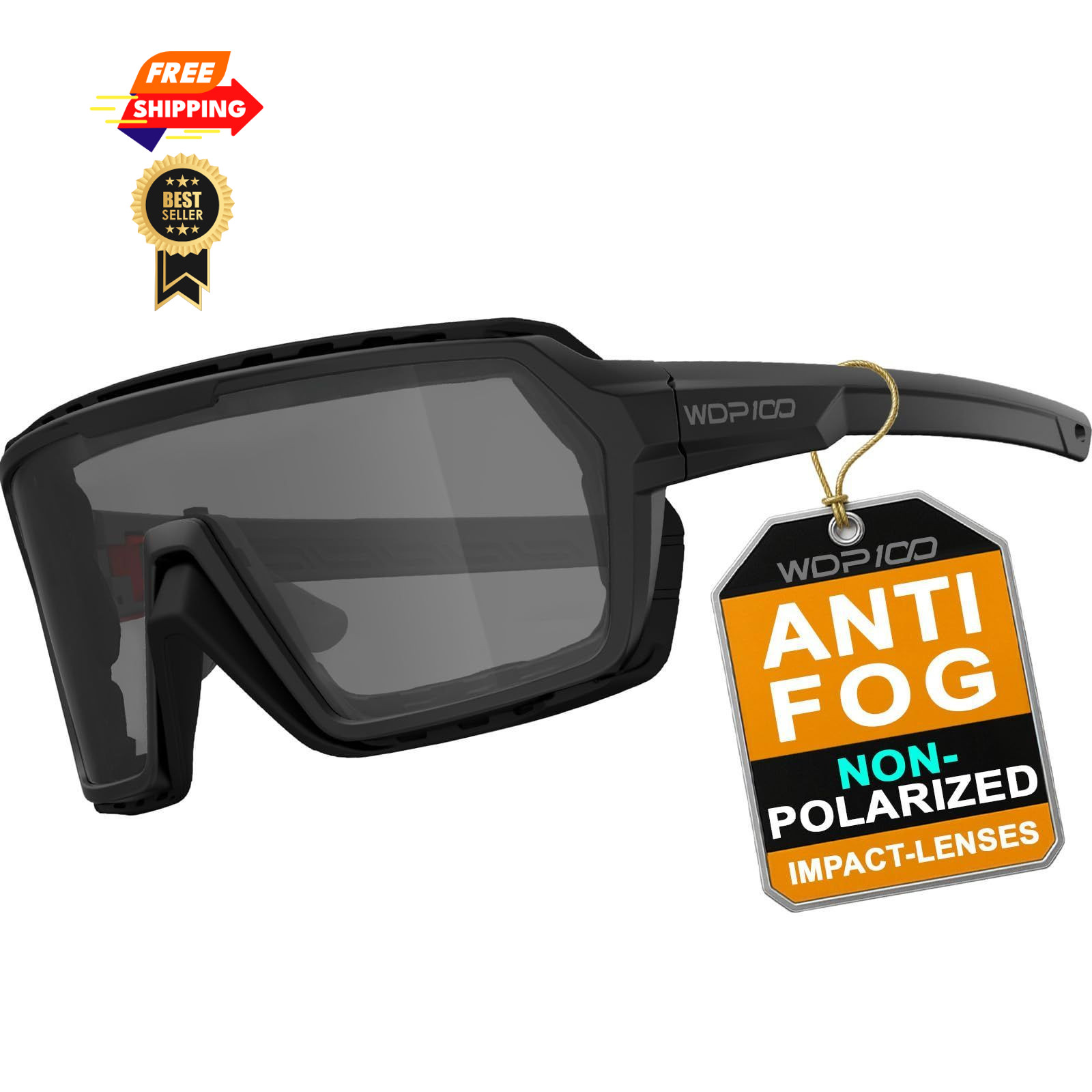 WDP100 Q38 Powersports Anti Fog Motorcycle Riding Medium, Black/Smoke