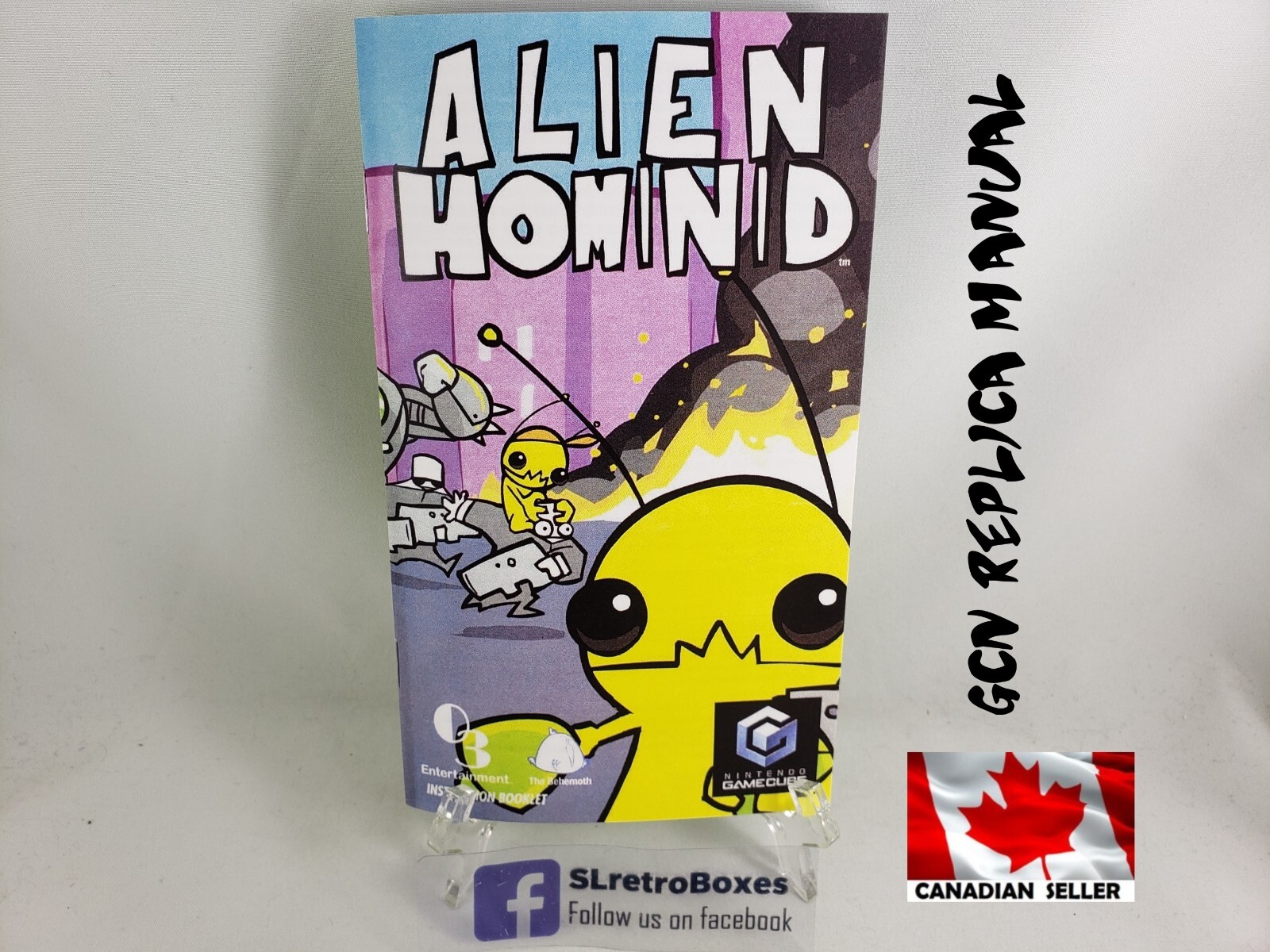 Gamecube MANUAL - ALIEN HOMINID - Nintendo GCN 'Replacement' Instruction Booklet