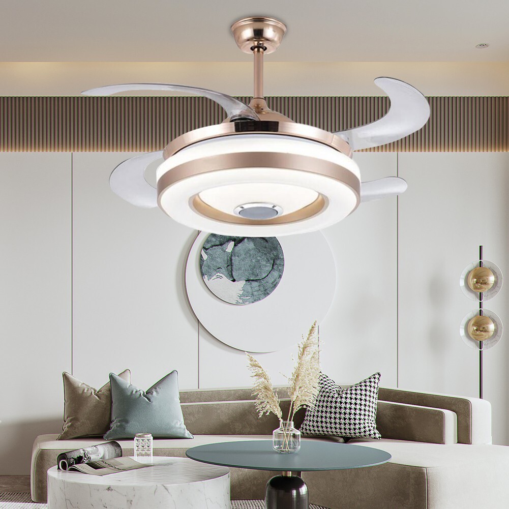 42" Invisible Colorful Bluetooth Music Fan Light Remote Control LED Light Sheet