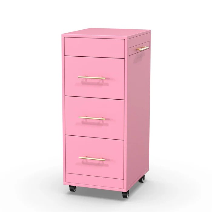 Rolling Salon Organizer Hair Station with 3 Large Drawers + 3-Size Tool Holders