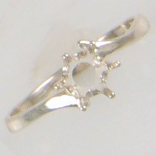 PRE-NOTCHED 6MM ROUND SOLITAIRE RING .925 STERLING SILVER CR107SS