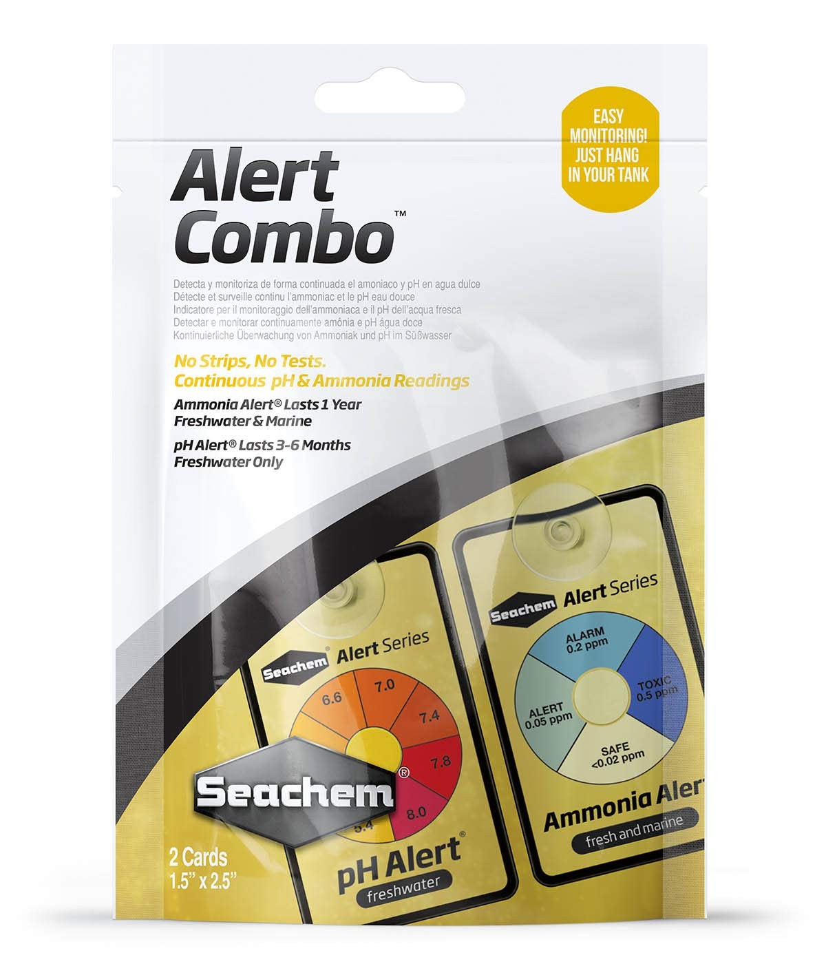 Aquarium Pond Water Treatment Monitor Ammonia pH Alerts 1 Year Supply