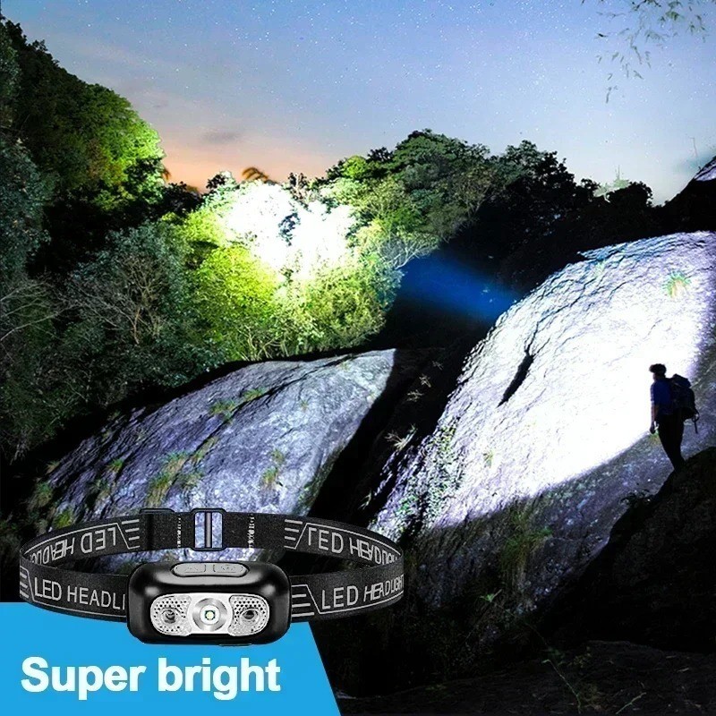 LED Headlamp USB Rechargeable Flashlight Waterproof Head Lamp Torch Camping USA