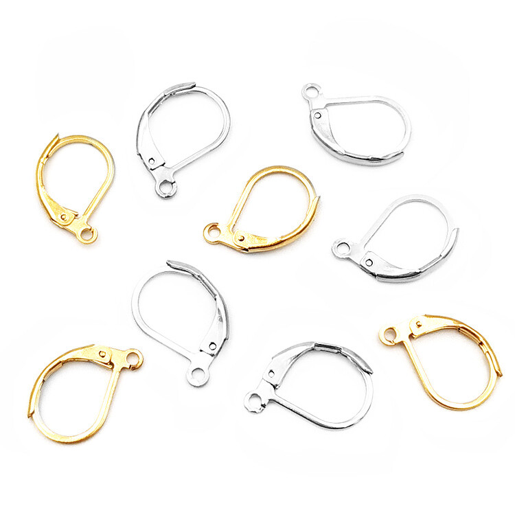 20-50PCS Gold Plated Hook French Clip Ear Hooks Wire DIY Making Earring Findings