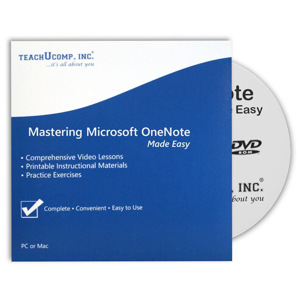 Learn Microsoft ONENOTE 2016 2013 Training Tutorial DVD & Digital Course 5 Hours