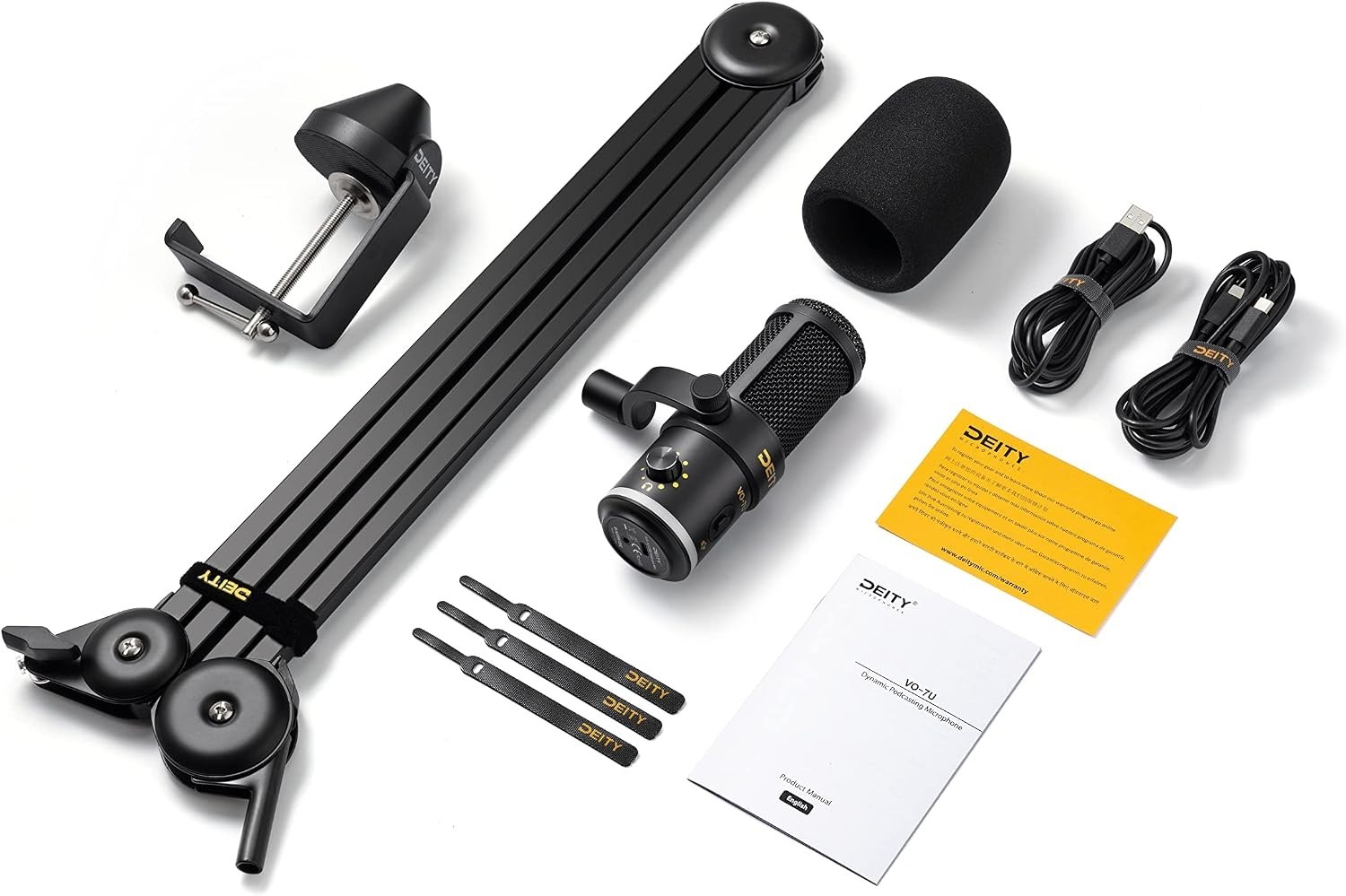 Deity VO-7U USBS Microphone with Boom Arm Kit and RGB Light