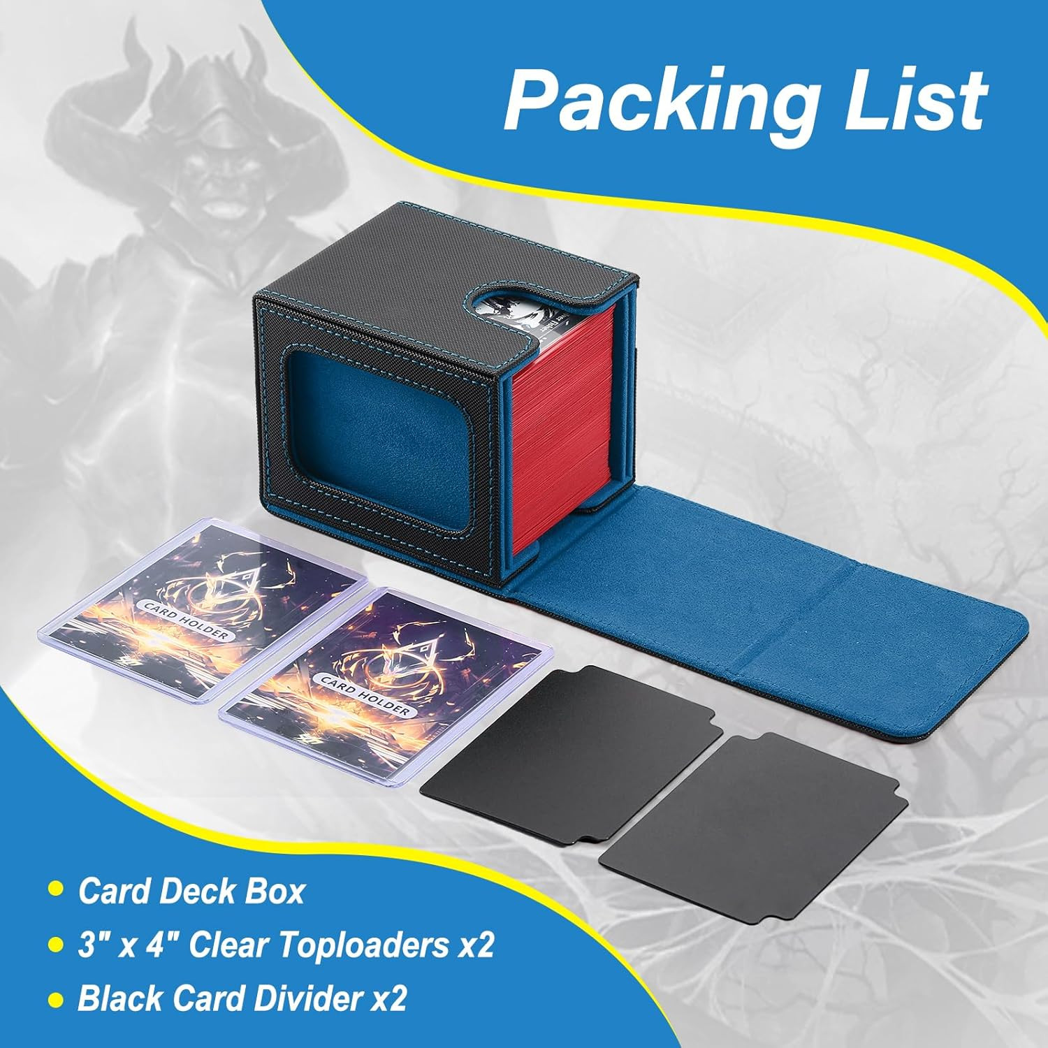 MTG Deck Box, Double Display Window MTG, Commander Deck Box Fits 120+ Single Sle