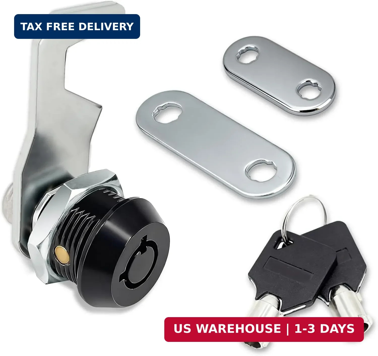 US General 5/8 Inch Black Toolbox Lock Replacement, Keyed Alike Cabinet Cam