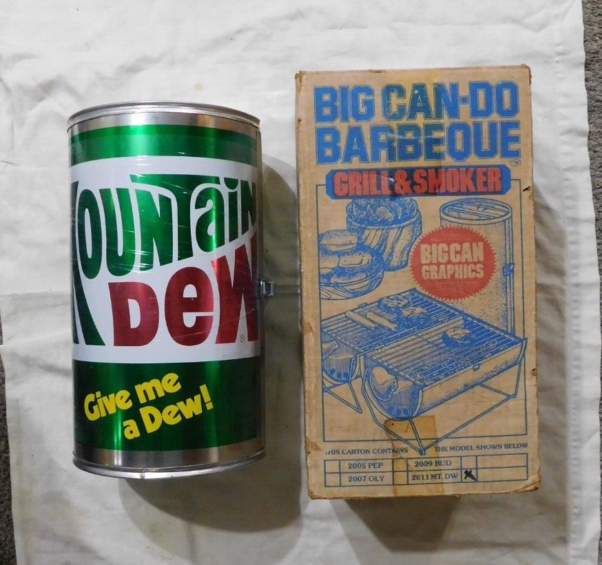 Vintage Mountain Dew Big Can Do Barbeque BBQ Portable Grill in Box