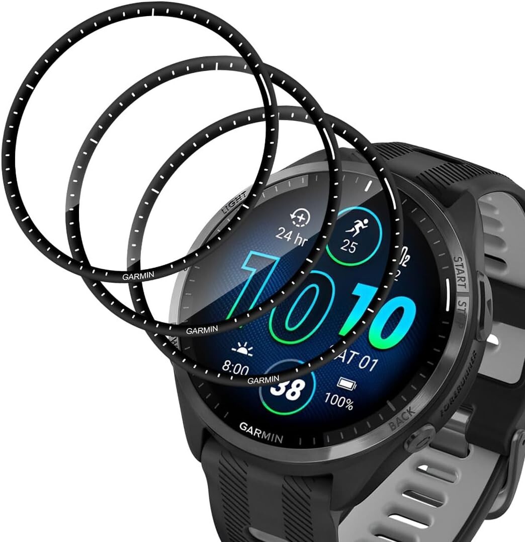3X 3D Schutzglas für Garmin Forerunner 965 Panzerfolie Full Screen CURVED
