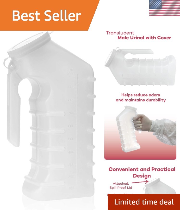 Translucent Leak-Proof Male Urinal - Ergonomic Design for Comfort & Control