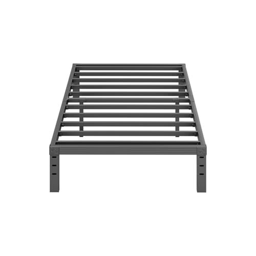 Twin Metal Bed Frame 12 Inch High Platform No Box Spring Easy Assembly Black