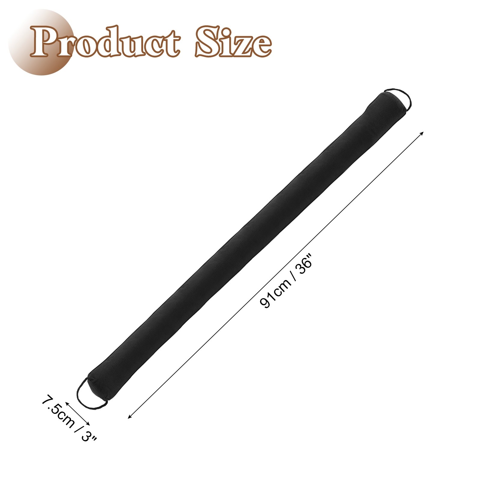 Door Sweep for Bottom of Door, 36" x 3" Door Draft Stopper, Black