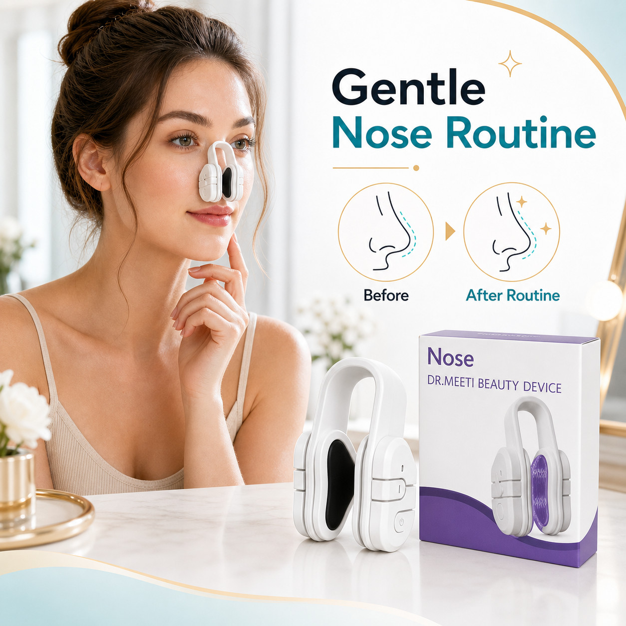 EMS Electric Nose Shaper Clip Silicone Nose Lifter for Wide Noses Painless