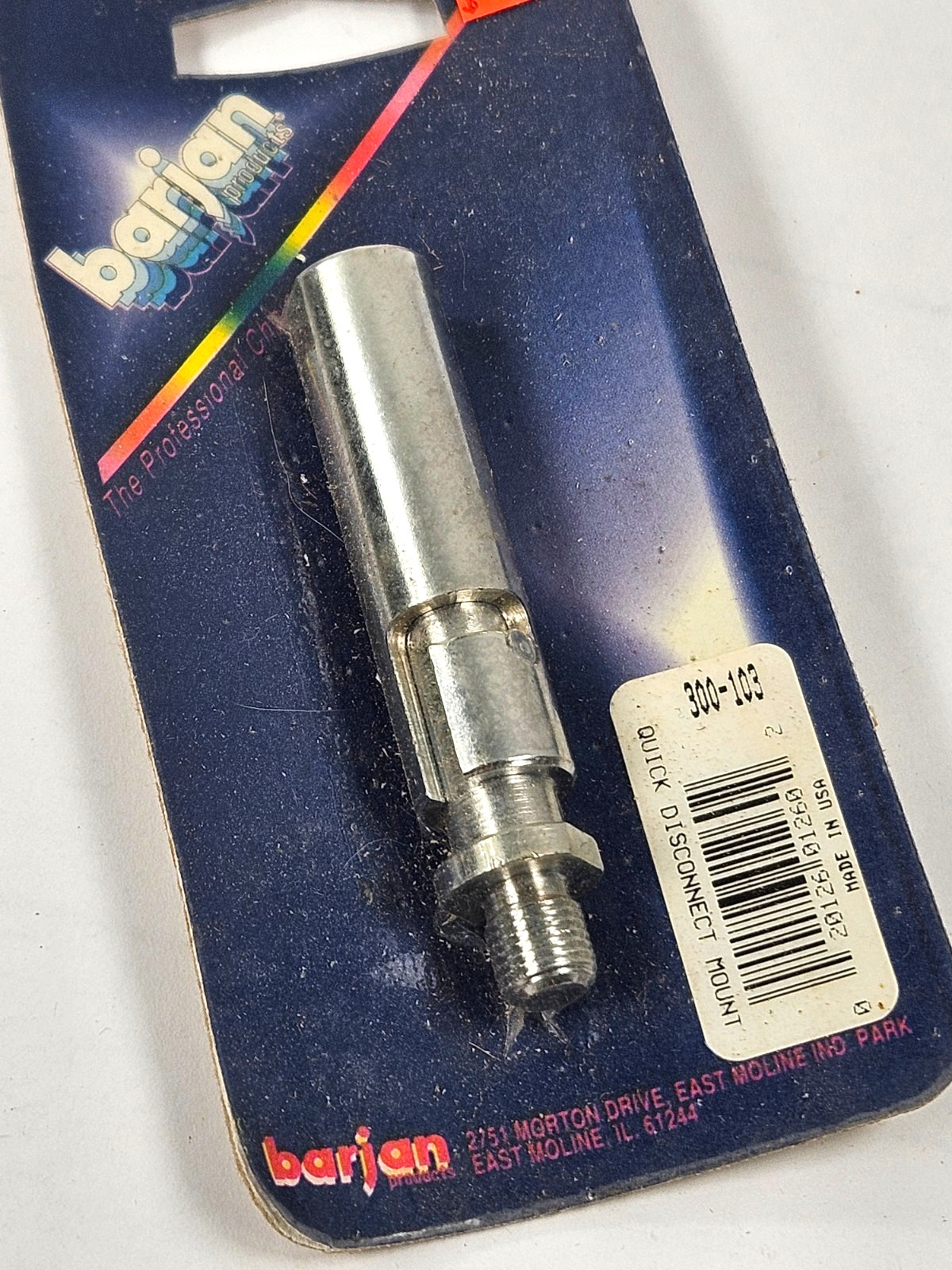 BARJAN Quick Disconnect Mount, Chrome, Barjan 300-103 Mount 3/8"-24 Threads