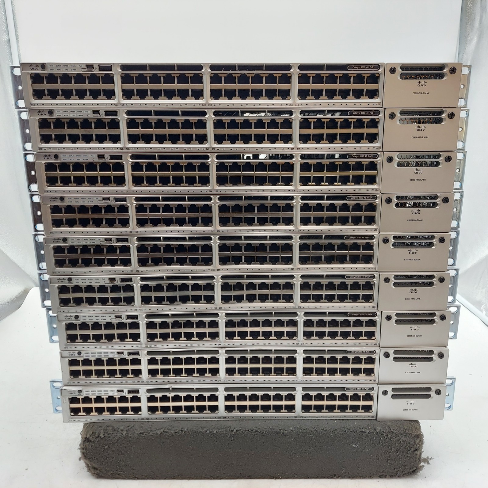 LOT OF 9 Cisco WS-C3850-48P-S Catalyst 3850 48 PoE+ Switch