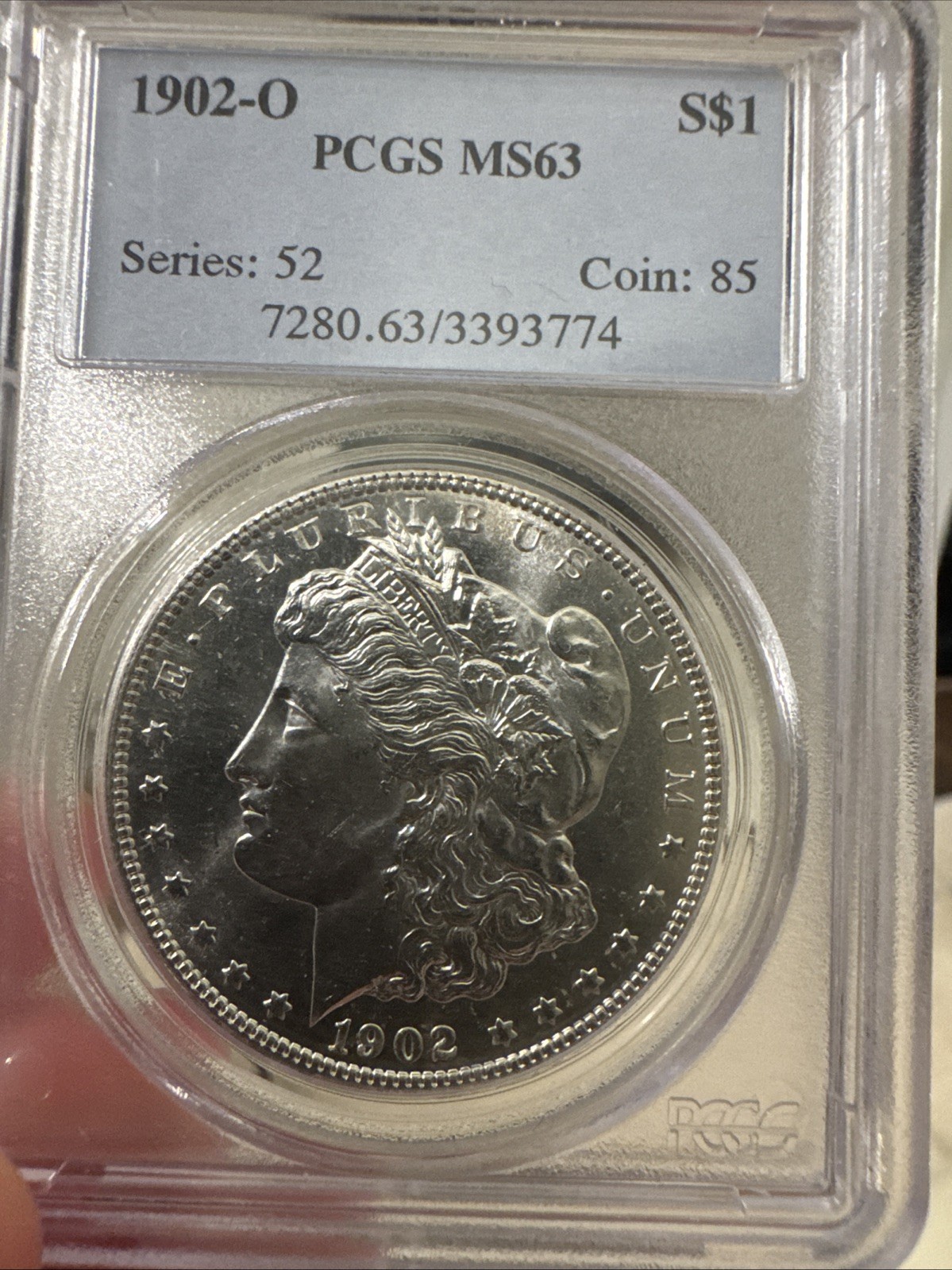 1902-O New Orleans Silver Morgan Dollar PCGS MS63 Certified