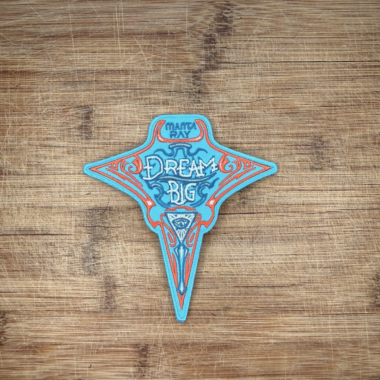 Embroidered Patch SeaWorld Orlando Manta Ray Dream Big 5x4.75