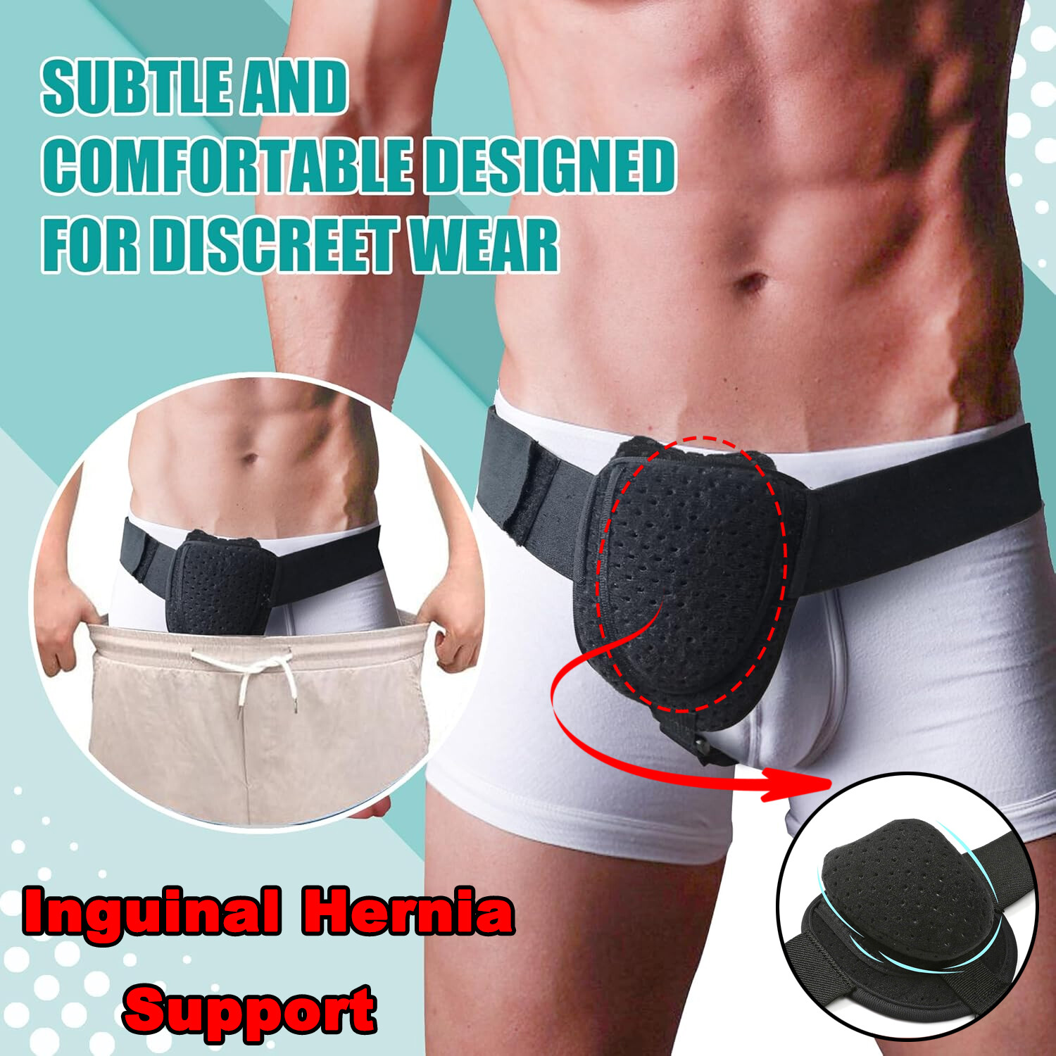 Inguinal Groin Hernia Belt Truss Brace Abdominal Groin Support Brace Removable
