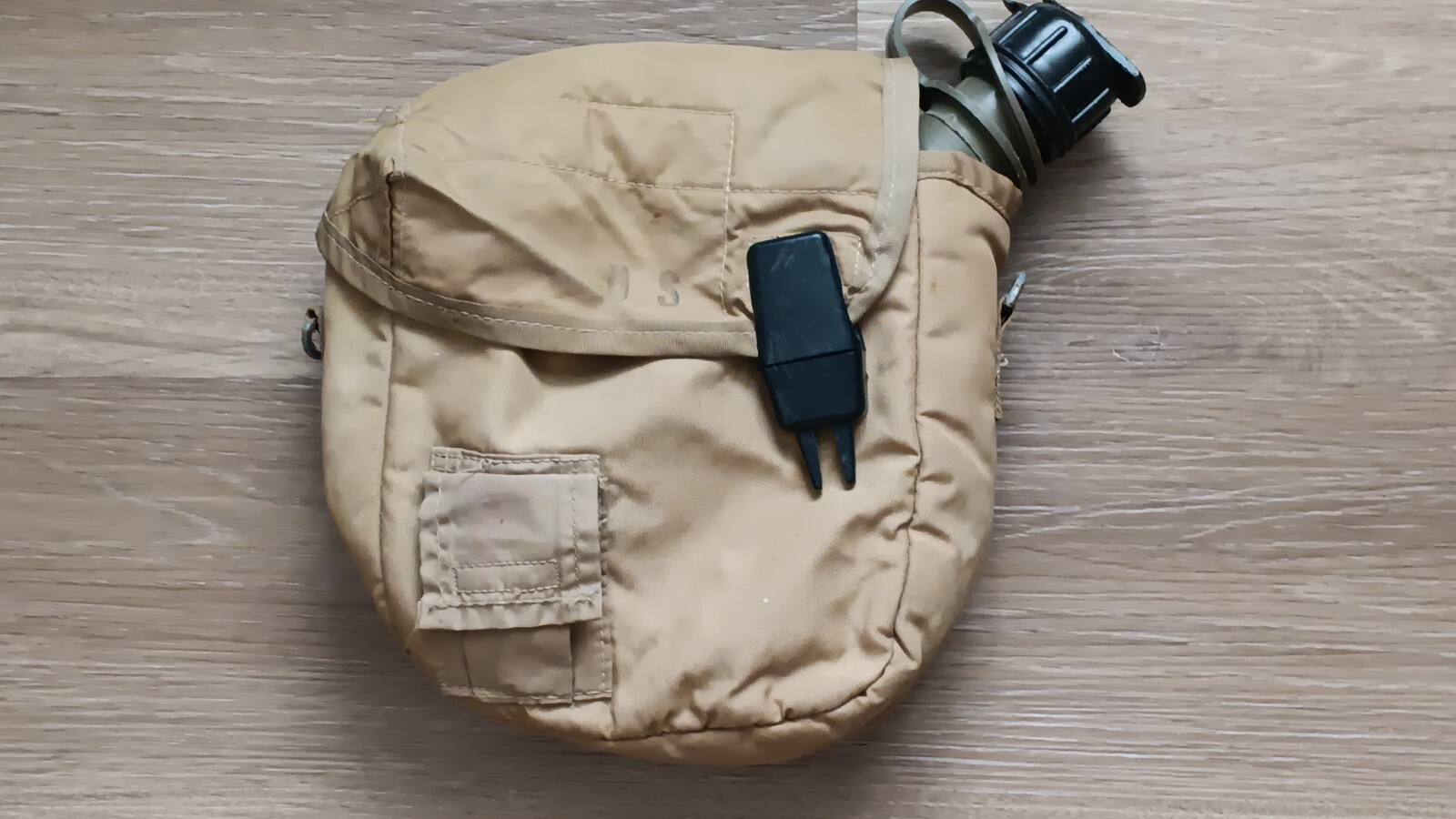 US Military 2 Qt Collapsible Water Canteen Desert Tan Cover Pouch No Strap