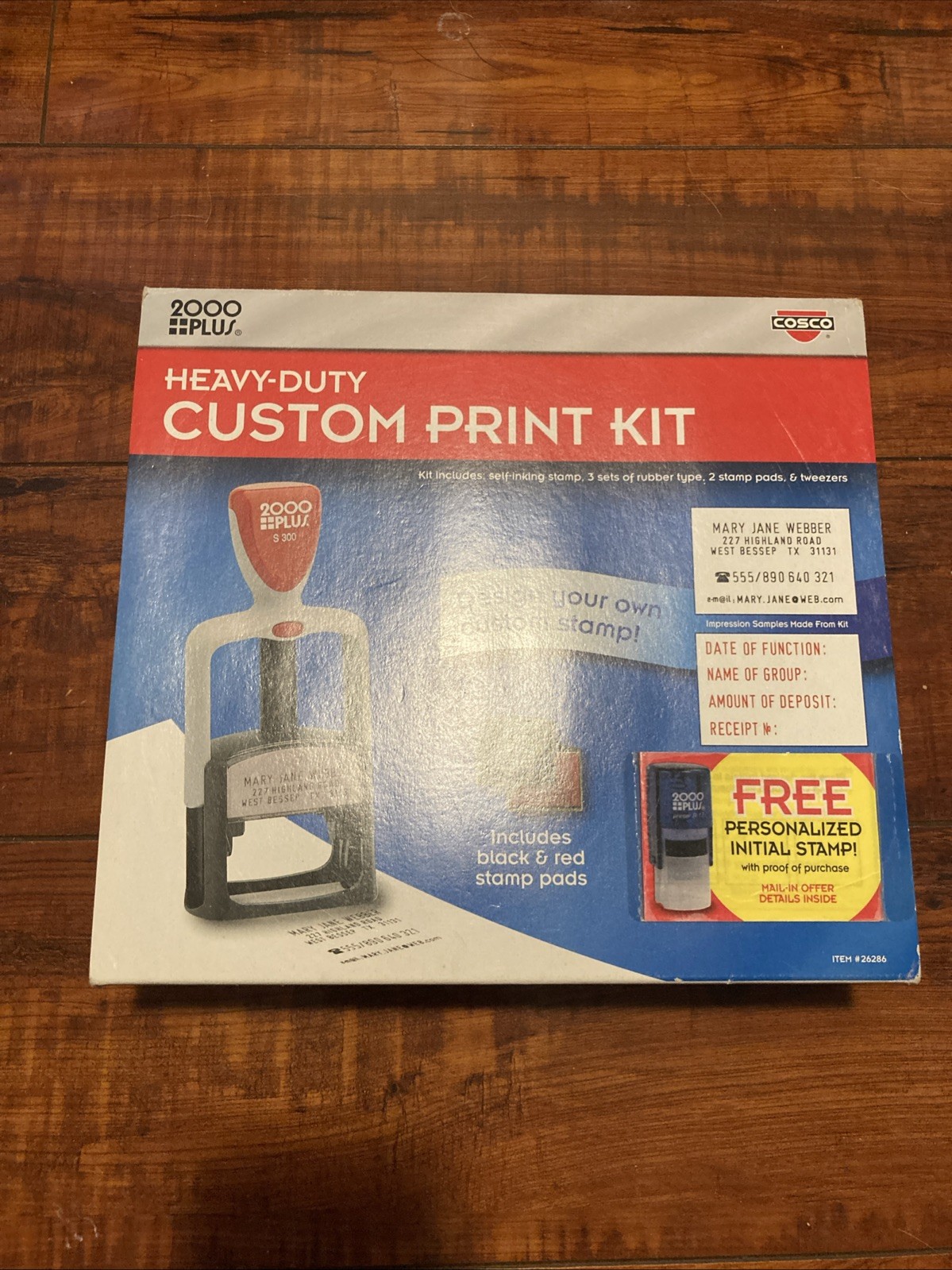 Cosco 2000 Plus Heavy Duty Custom Self-Inking Stamp Black and Red Print Kit NEW
