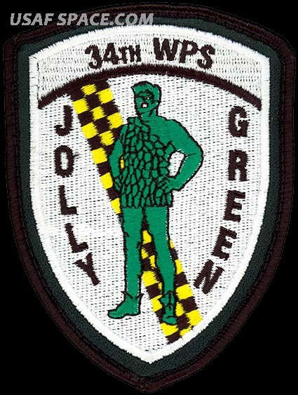 USAF 34th WEAPONS SQ - JOLLY GREEN - Nellis AFB, NV - ORIGINAL AIR FORCE PATCH