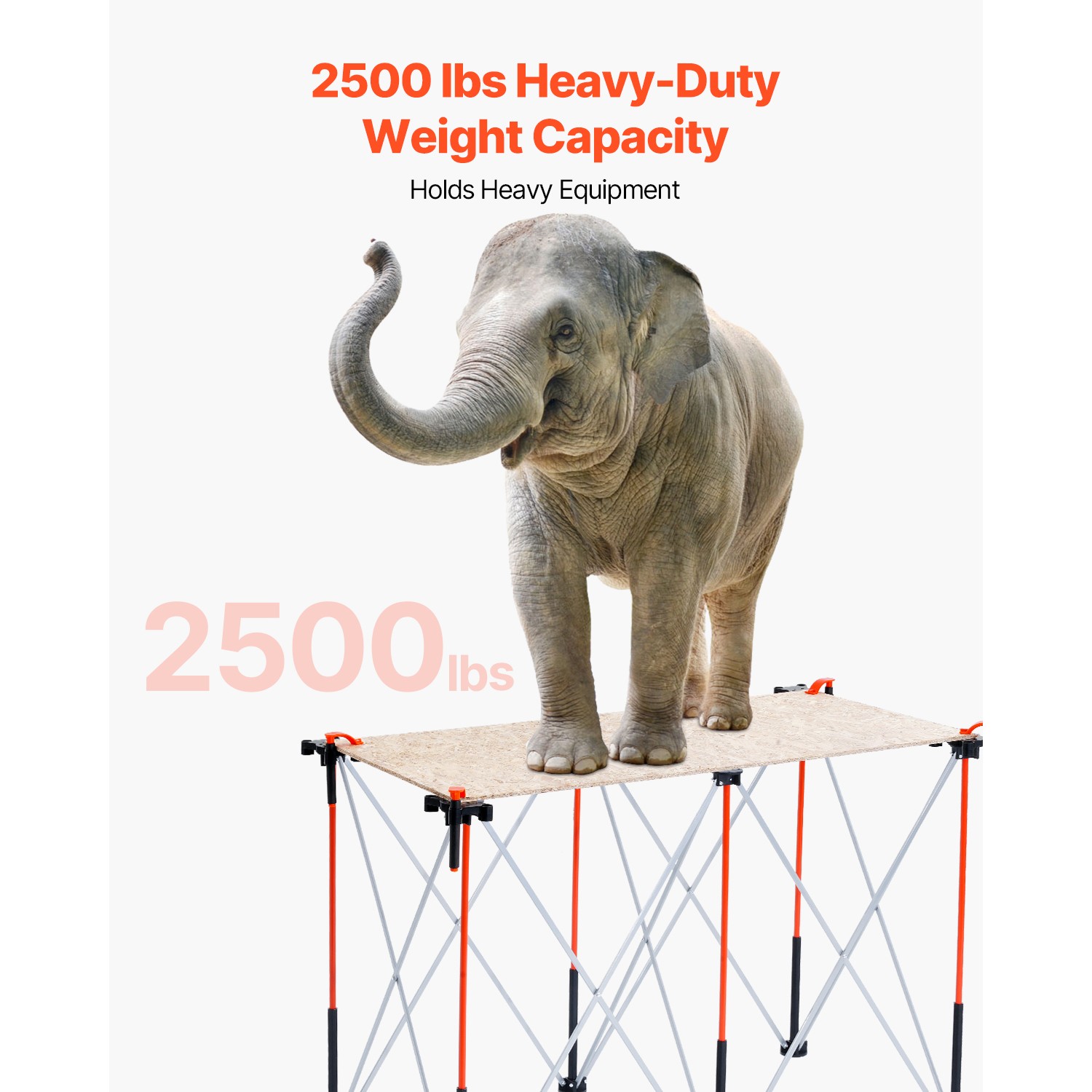 Portable Folding Workstand 4.16 x 2.18ft Collapsible Work Stand 2500lbs Capacity