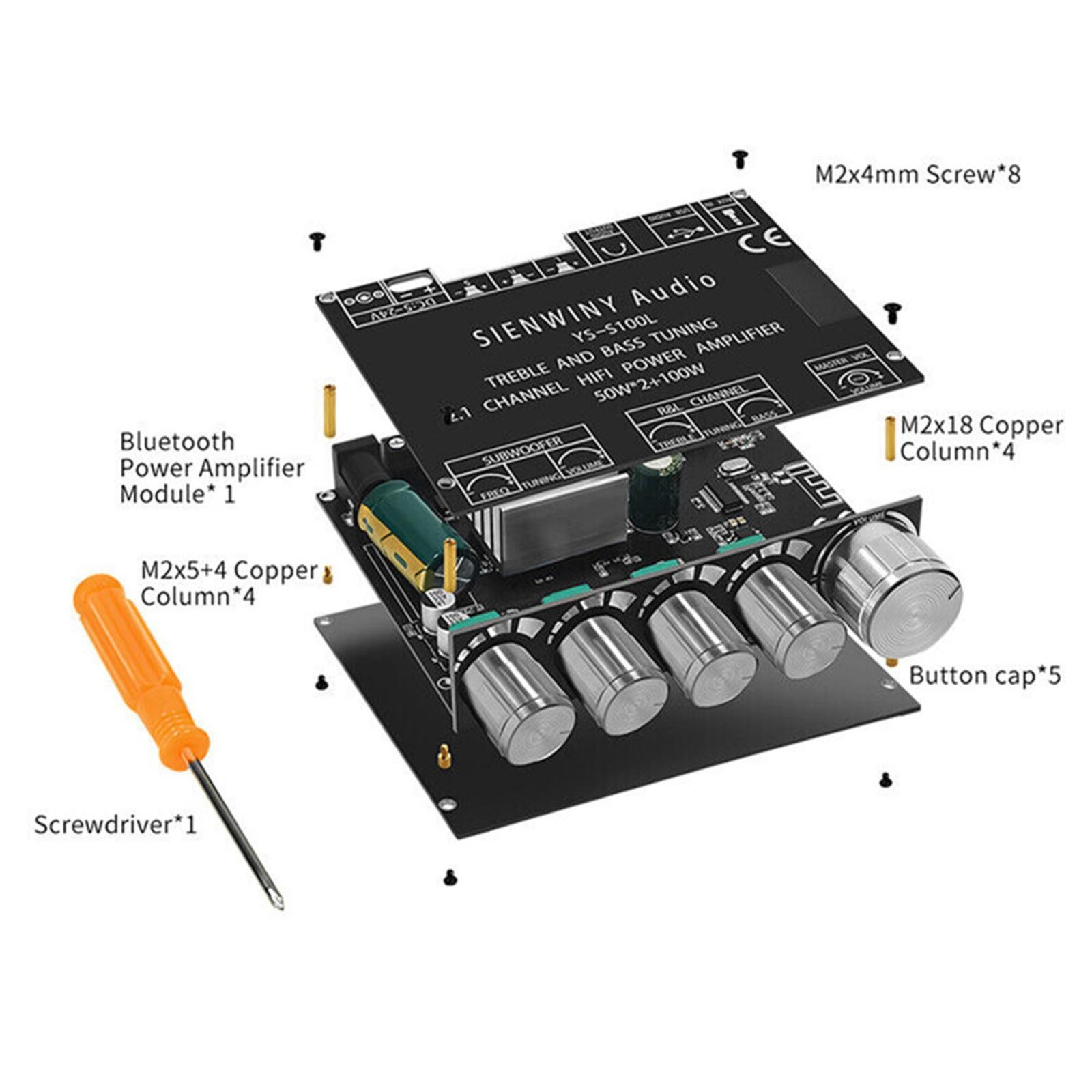 2.1CH HiFi Bluetooth 5.0 Digital Power Amplifier Subwoofer Audio Amp Board i