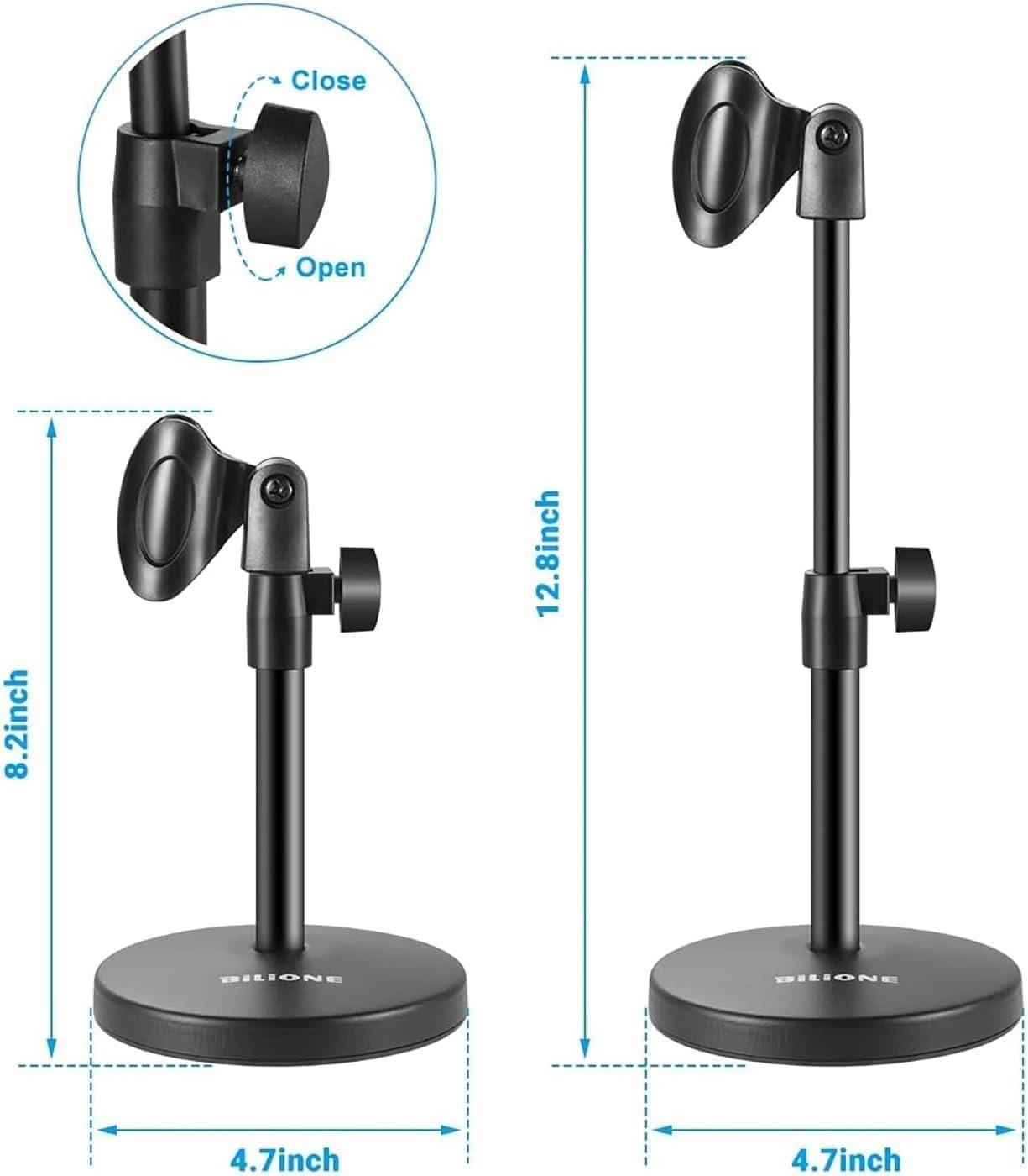 Versatile 3-in-1 Microphone Stand and Cell Phone Holder - Easy Height Adjustment
