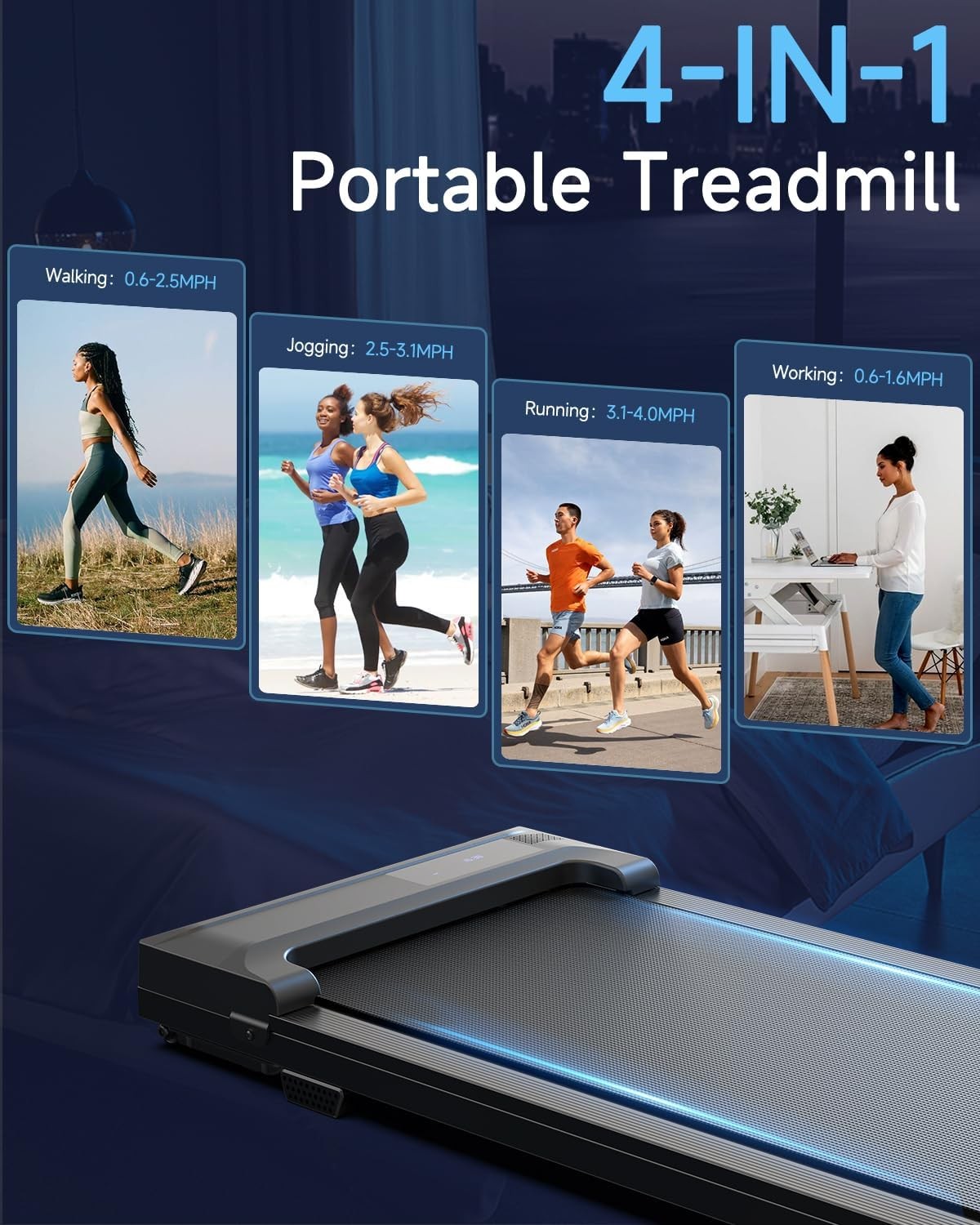 Under Desk Walking Pad Treadmill Portable Mini Running Machine Remote Control