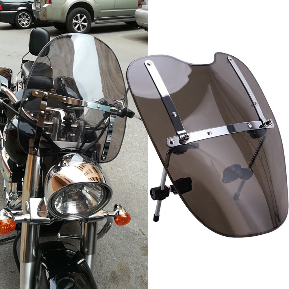 Smoke Windshield For Harley Sportster XL 1200 883 Dyna Glide Softail Night Train