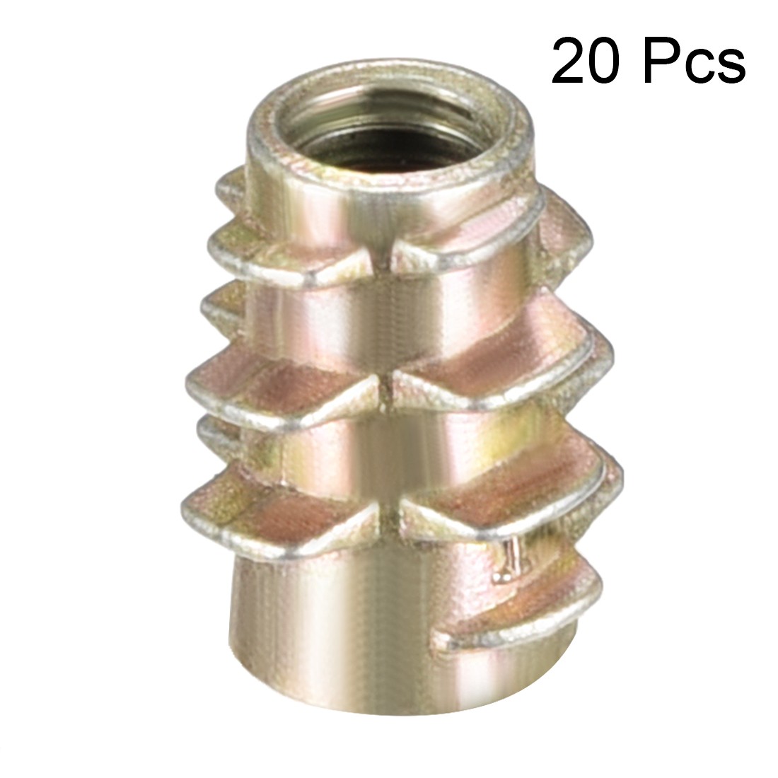 Threaded Insert Nuts Zinc Alloy Hex-Flush M4 Internal Threads 10mm Length 20pcs