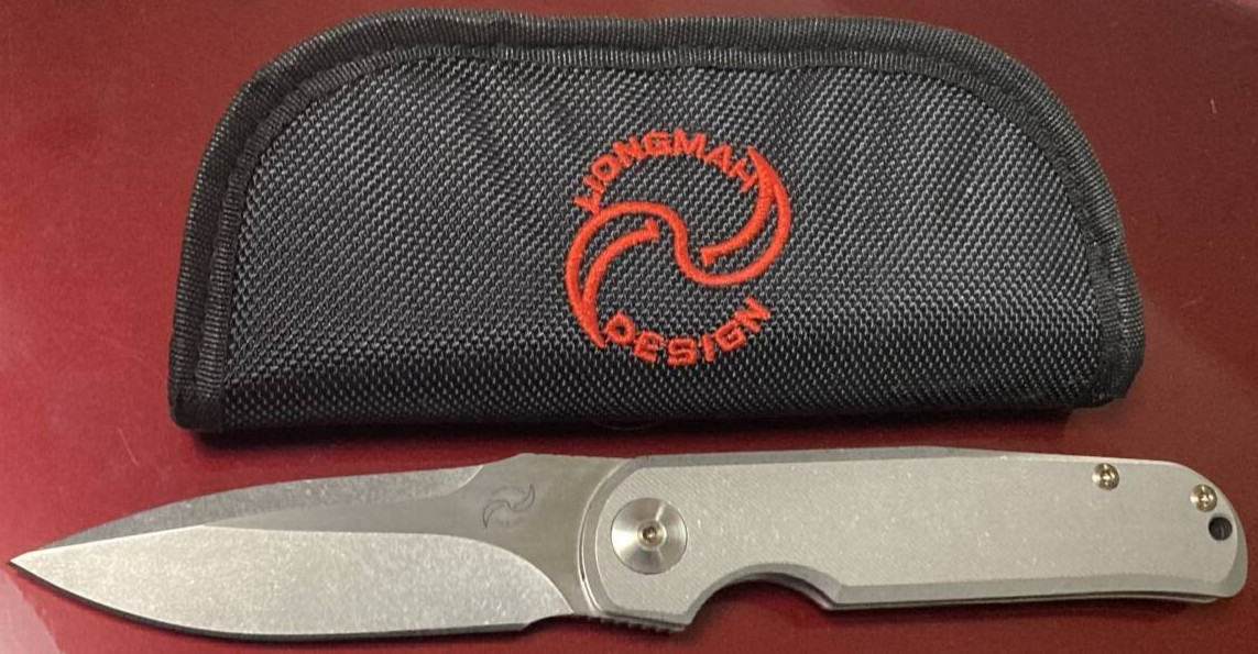 Unused Liong Mah SDC Folding Knife S35VN Steel Titanium Handle Frame Lock EDC
