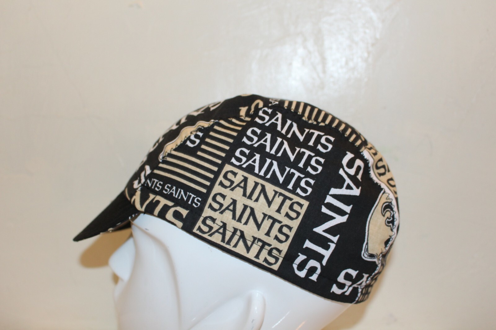 CYCLING CAP NFL NEW ORLEANS SAINTS    100% COTTON HANDMADE IN USA S/M/L
