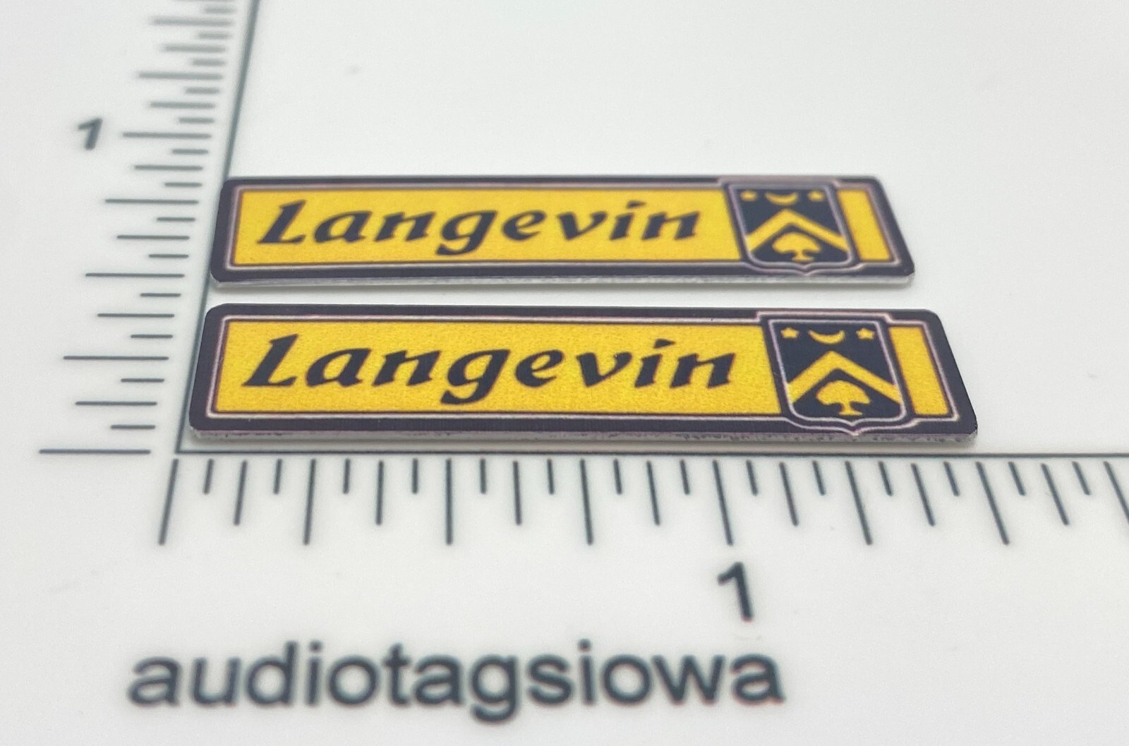 Langevin Custom Made Aluminum Amplifier Badge Pair